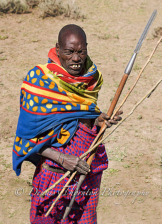 Maasai man w buck teeth & spear  _DSC9992