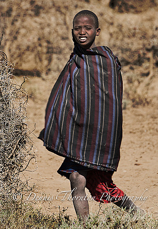 Maasai boy w striped shuka _DSC9981