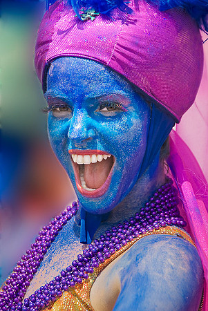 Blue faced girl sailor lady